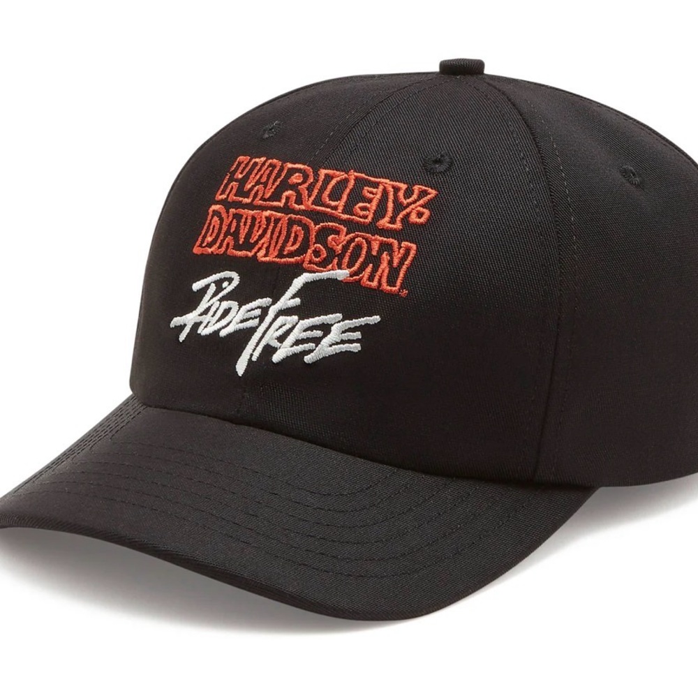 Harley-Davidson Ride Free Vintage Style Black and Orange Hat